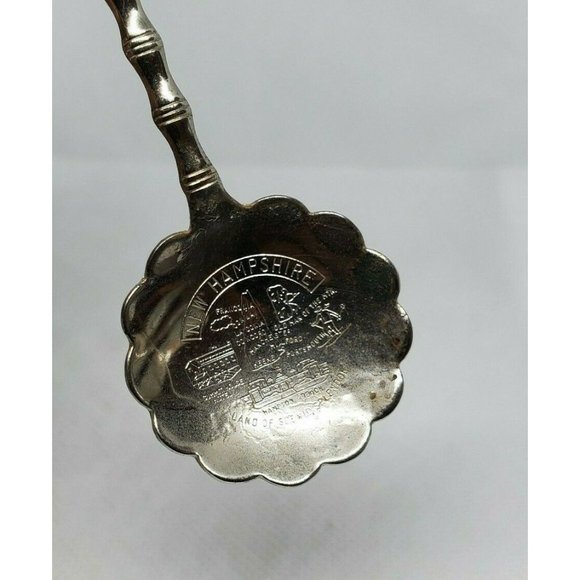 New Hampshire Scallop Shape Collectible Engraved Mini Silver Spoon Home Décor - Picture 10 of 11